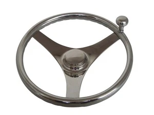 87316SRF1: Bootslenkrad Steuerrad Edelstahl mit Knopf Ø 343mm Marine Boot Yacht  - Bild 1 von 1