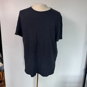 Rag & Bone Tee Herren XXL Slub Tee Einzelnaht schwarz montiert Kragen Naht MÄNGEL - Bild 1 von 7