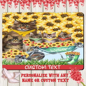 Maine Coon Cat Floor Mat Personalized Pet Door Mat Valentine Day NWT - Picture 1 of 44
