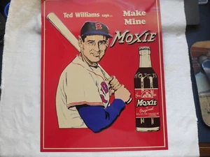 TED WILLIAMS MAKE MINE MOXIE TIN SIGN 11X14 - Picture 1 of 9