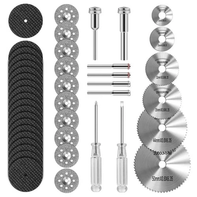 44pcs Rotary Tool Cutting Wheel Set HSS Blades Resin Discs Diamond Wheels - Image 1 of 4