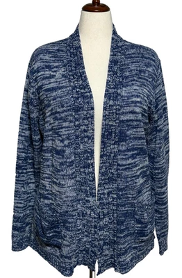 Женский кардиган Jason Maxwell 3X синий мраморный свитер с открытой передней частью профессиональный повседневный - Изображение 1 из 4