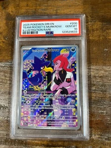POKEMON 2025 Destined Rivals Illust. Rare TEAM ROCKET'S MURKROW #200 PSA 10 Gem - Picture 1 of 2