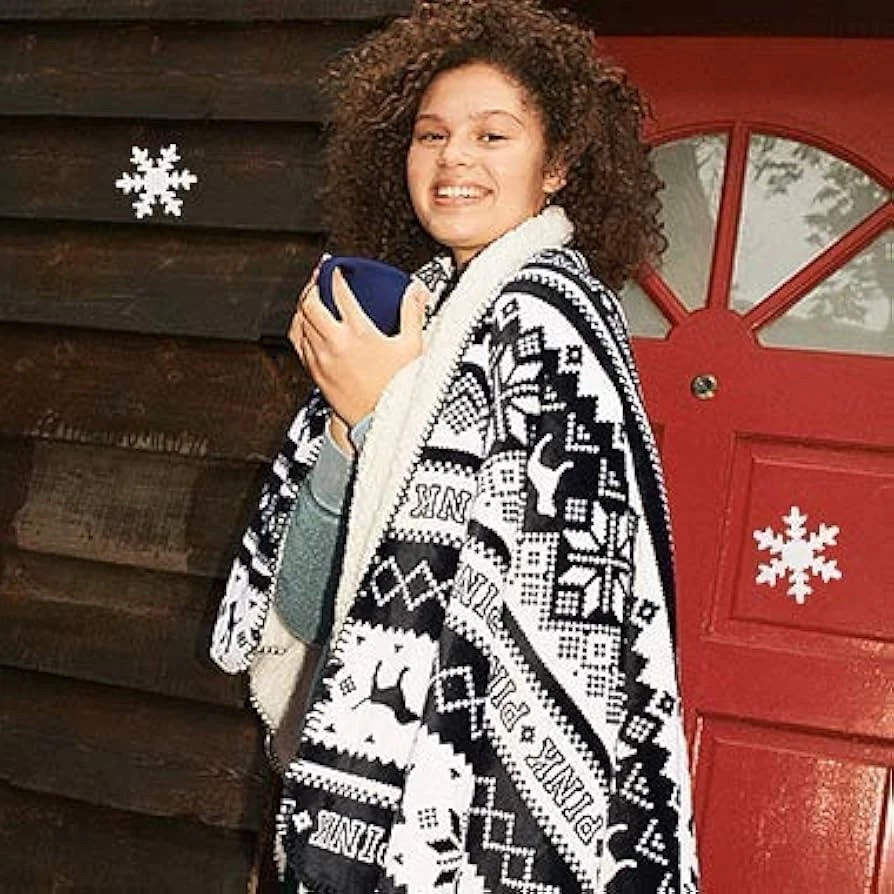 Victoria’s Secret PINK Sherpa Blanket Super Soft Plush Throw 50x60 Cozy Gift - Image 1 of 4