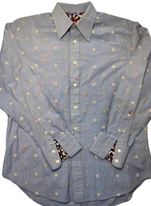 ROBERT GRAHAM Herren NEIMAN MARCUS Button Down Hemd Blau Flip Cuff Medium - Bild 1 von 9