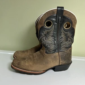 Botas de Vaquero Dan Post Niños Talla 5 Marrón 1” Tacón Puntera Cuadrada Juveniles Occidentales - Imagen 1 de 13