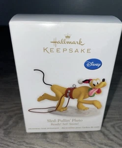 Hallmark Sled-Pullin’ Pluto Keepsake Christmas Tree Ornament Disney W/ Box 2012 - Picture 1 of 2