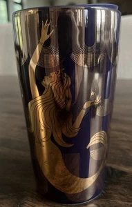 STARBUCKS 2020 HOLIDAY SIREN MERMAID CERAMIC 12oz NEW Travel MUG/LID DK PURPLE - Picture 1 of 7