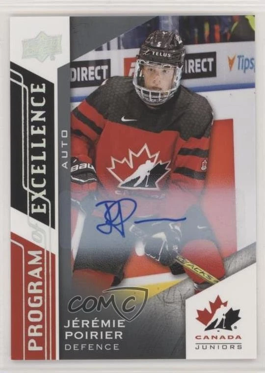 2020 Team Canada Juniors Program of Excellence Autos Jeremie Poirier #131 Auto - Image 1 of 2