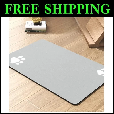 Absorbent Dog Mat - Quick Dry Food/Water Bowl - Stain-Free - Image 1 of 4