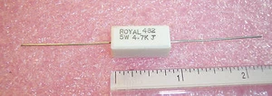 QTY (10) 4.7K Ohm 5W 5% AXIAL CERAMIC POWER WIREWOUND RESISTORS PRW5-4K7J - Bild 1 von 1