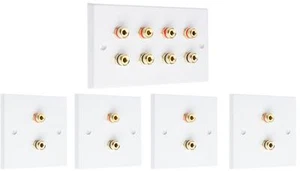 Kit de placa de pared de altavoz 4.0 postes de unión de oro blanco audio AV sin soldadura - Imagen 1 de 7