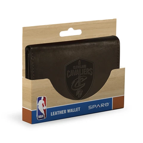Cleveland Cavaliers - Distressed Look Embossed Dark Brown Leather Trifold Wallet Cover