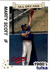 1990 Tulsa Drillers All Decade Best 34 Marty Scott Arlington Texas Baseball Card