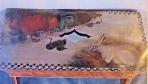 SUSIE SAUNDERS 1997 BUNNY & PUMPKIN STOOL FOLK ART PAINTING PATTERN PACK P217 - Picture 1 of 4