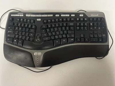 Teclado ergonómico natural Microsoft 4000 v1 USB con cable KU-0462 probado y funcionando Foto 1 de 4