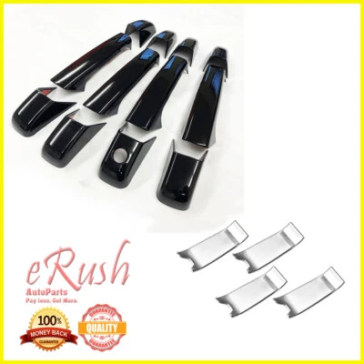 For 2007-2013 Chevrolet Silverado+GMC Sierra Trucks Black Handle+Chrome Bowl Set - Image 1 of 2