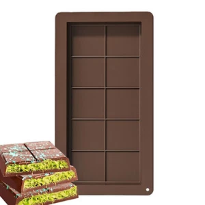 Deep And Large Dubai Chocolate Candy Bar Mold Silicone 25 * 13.5 * 2cm - Picture 1 of 12