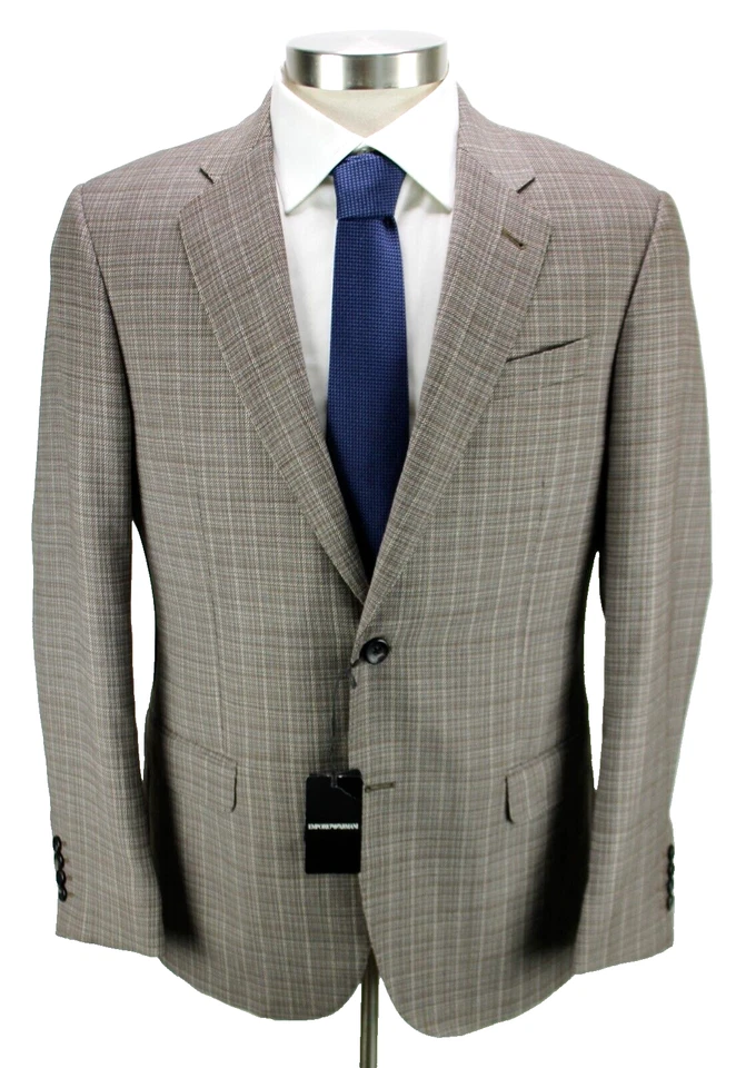Blazer Emporio Armani 40 R Marrón Blanco Tejido Lana Línea G Abrigo Deportivo Nuevo con Etiquetas $1495 Foto 1 de 4
