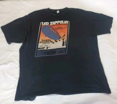 Led Zeppelin Tampa May 5 T Shirt Mens 2XL Black Short Sleeve Reprint - Image 1 of 4