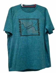 Camisa Under Armour Grande Verde Calentado Mangas Cortas Cuello Redondo Tecnología Camiseta - Imagen 1 de 8