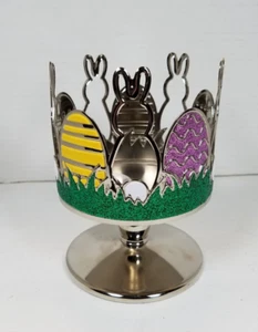 Bath & Body Works Conejo de Pascua y Huevos Pedestal 3 Mechas Candelabro Blanco Granero - Imagen 1 de 9