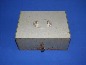DDR Geldkassette Kassette Hammerschlaglack silber 22 x 17 x 9 Kasse ohne Einsatz - Bild 1 von 5