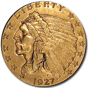 1927 $2.50 Indian Gold Quarter Eagle AU - SKU#28420 Cover