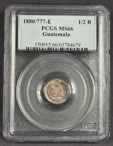 Guatemala - 1/2 Real -1880/777-E PCGS MS66 - Picture 1 of 4