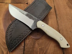 Custom Handmade Carbon Steel Fixed Blade Camping Survival Outdoor Hunting Knife - Picture 1 of 14