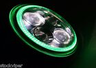 7" MOTORCYCLE BLACK GREEN HALO PROJECTOR DAYMAKER LED LIGHT HEADLIGHT for Harley