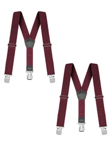 Buyless Fashion Heavy Duty 2 Pack Suspenders Men 48" Adjustable Straps 1 1/2" -Y - Picture 1 of 77