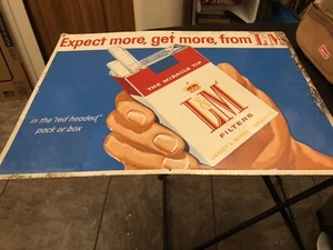"Old Liggett & Myers L&M Zigarettenblechschild 18"" x 23" - Bild 1 von 4