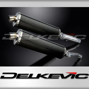 Triumph Trident 750 1994-1998 Slip On 18" Oval Carbon Exhaust Muffler Kit - Picture 1 of 4