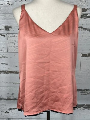 WHITE HOUSE BLACK MARKET Reversible Cami Black Coral Sz L EUC - Image 1 of 4