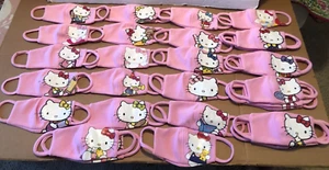 Collectable Hello Kitty Youth Child Pink Face Mask Cloth With Filter Pocket NEW - Picture 1 of 27