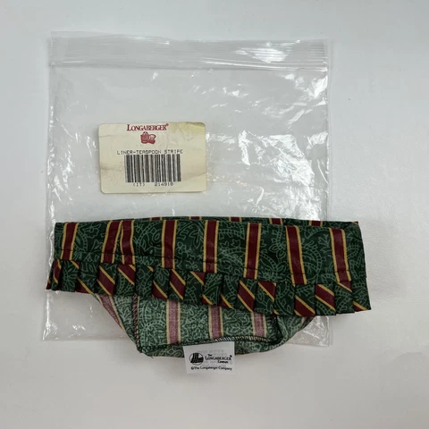 LONGABERGER Imperial Stripe Teaspoon Basket Liner Holiday 100% Cotton with Bag Cover