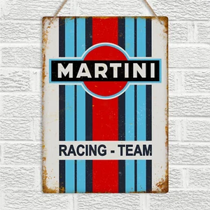 MARTINI RACING Team Vintage Retro Style Metal Wall Sign Plaque Garage Man Cave - Picture 1 of 5