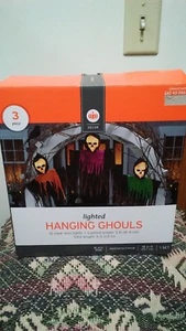 HALLOWEEN LIGHTED HANGING GHOULS NEW IN ORIGINAL BOX FOR GRAVE YARD - Bild 1 von 4