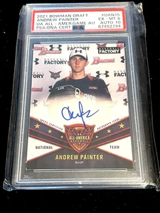 Andrew Painter 2021 Bowman Draft Auto Under Armour All American PSA AUTO 10 (1B) - Picture 1 of 2