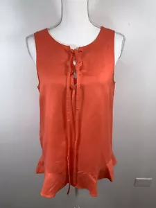 Ann Taylor LOFT Lace Up Ruffle Hem Shell Top Size Small NWT - Picture 1 of 6