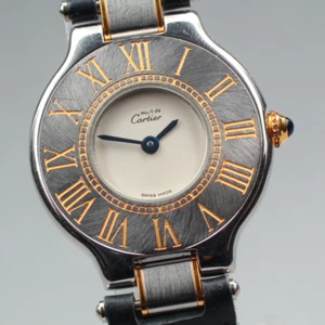 Reloj Cartier Must 21 de dos tonos con esfera romana QZ - Hecho en Suiza - Di... - Imagen 1 de 10