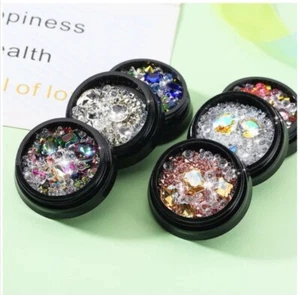 3D Nail Art Rhinestones Crystal Gems Stones Studs Pearl- Free 20m Strip Tape - Picture 1 of 48