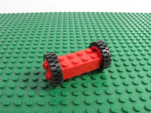 LEGO Red Brick 2x4 Pin w/Black Tire 24x8 Red Wheel Free Style #6249c01 3483 6248 - Picture 1 of 2
