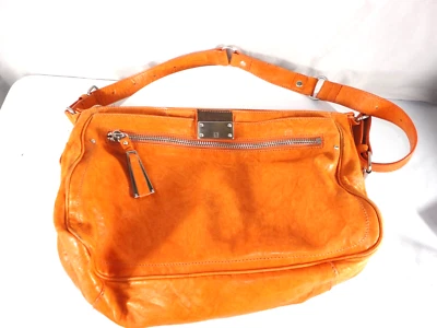 Olivia Harris Mujer Naranja Cuero Suave Bolso de Hombro Bolso de Mano Cartera Foto 1 de 4