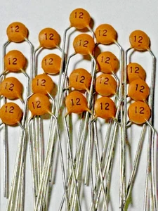 12X - 12pF @ 100V (5%) **PANASONIC ECCF2A120JE** - Ceramic Disc Capacitor - #187 - Picture 1 of 2