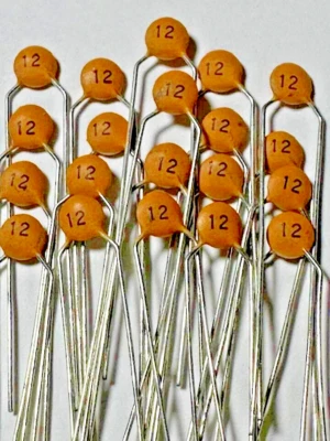 15X - 12pF @ 100V (COG) (5%) PANASONIC Ceramic Disc -- FILTERING/DECOUPLING #187 - Image 1 of 2