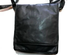BORSA A TRACOLLA MESSENGER PORTA IPAD/TABLET IN VERA PELLE, MOD: GEKO - NERO - Bild 1 von 3