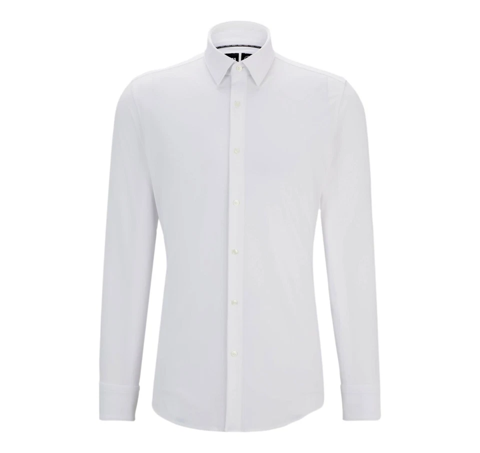 BOSS Camicia Slim Fit in Jersey Elasticizzato P-HANK-s-kent 50503554 Bianco - Immagine 1 di 4