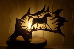 Fallow Deer Antler Lamp With Arabian Horse Design Handmade Art Unique Gift 30.01 - Picture 1 of 12